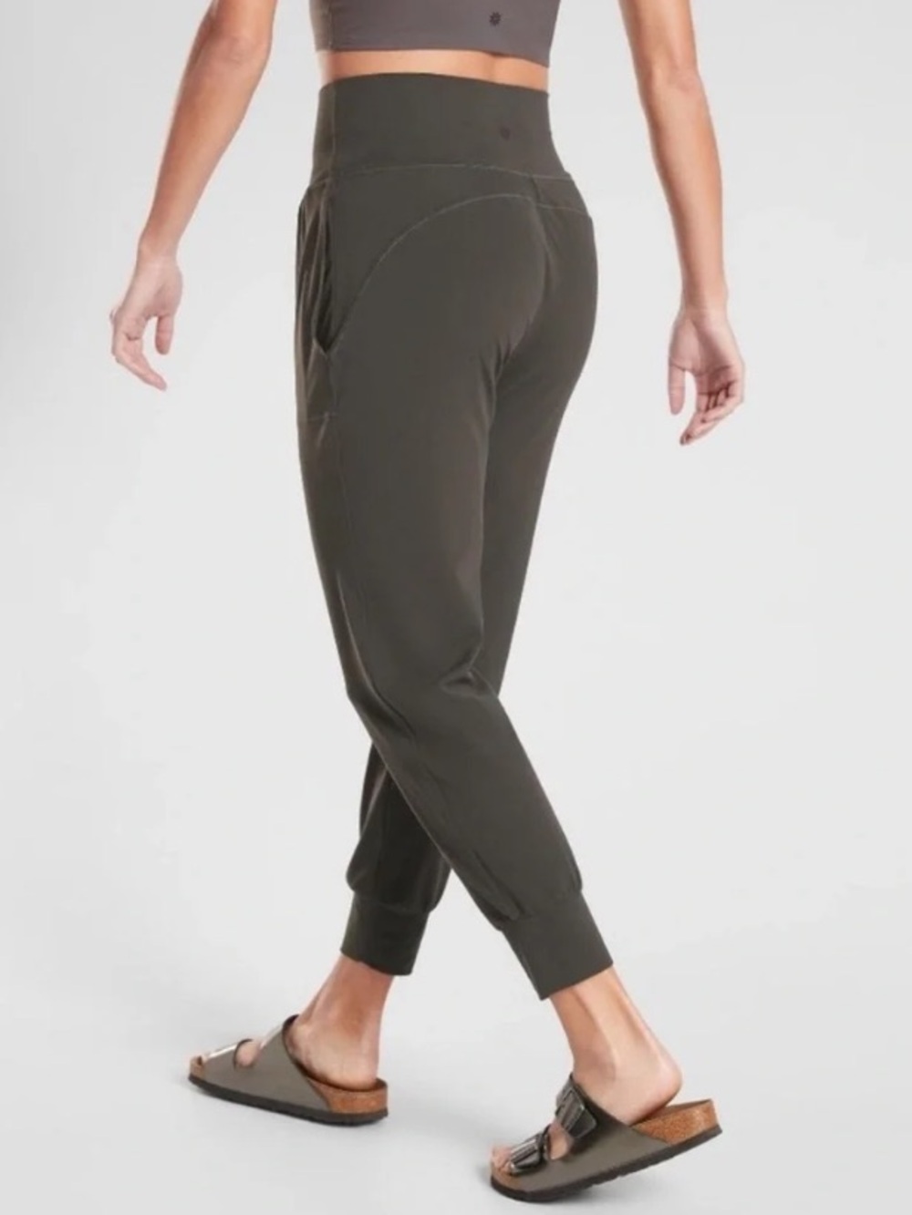 Athleta Cruise Jogger Powervita Black Olive Green Gray High Rise Athleisure S - Picture 7 of 13